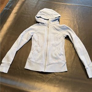 Light Blue Hooded Zip-Up Jacket